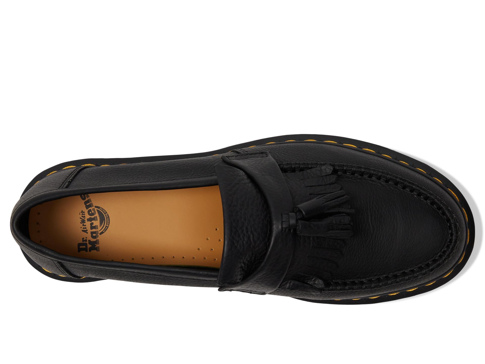 Dr. Martens Unisex Adult Adrian Yellow Stitch Leather Loafers