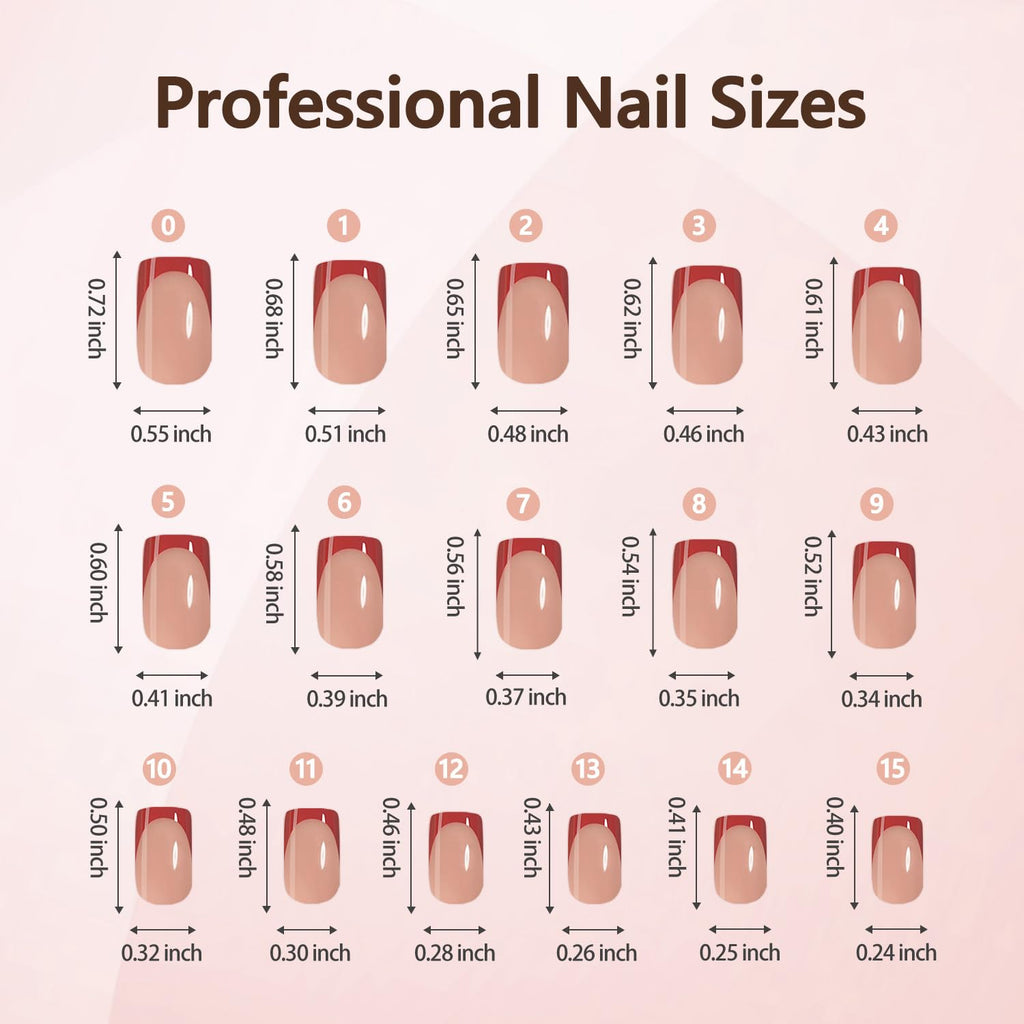 Misssix XBASICTIPS French Tip Press On Nails, 300Pcs French Gel Nail Tips Long Square, Soft Gel Pre-shaped No Need to File 3 in 1 Tips, Fake Nails for Nail Art DIY Extension Designs 15 Sizes