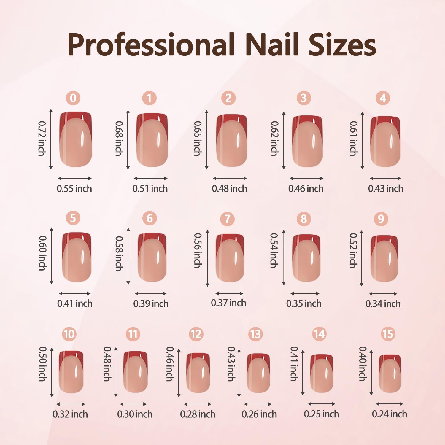 Misssix XBASICTIPS French Tip Press On Nails, 300Pcs French Gel Nail Tips Long Square, Soft Gel Pre-shaped No Need to File 3 in 1 Tips, Fake Nails for Nail Art DIY Extension Designs 15 Sizes