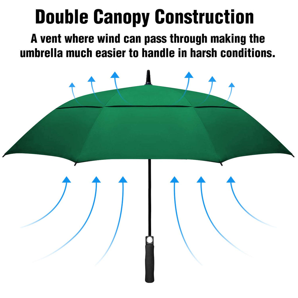 ACEIken Golf Umbrella Large 58/62/68 Inch Automatic Open Golf Umbrella Extra Large Oversize Double Canopy Vented Umbrella Windproof Waterproof for Men and Women