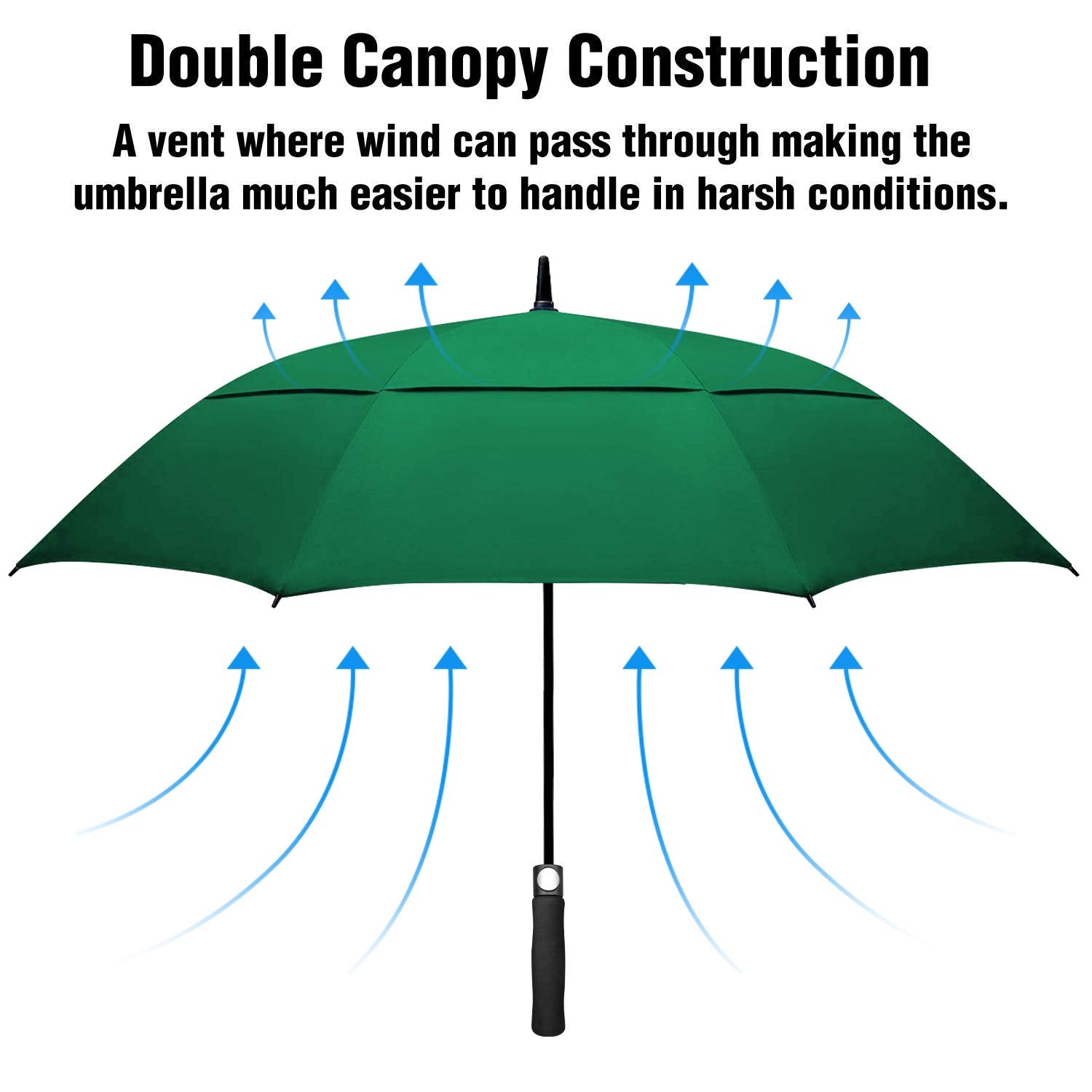 ACEIken Golf Umbrella Large 58/62/68 Inch Automatic Open Golf Umbrella Extra Large Oversize Double Canopy Vented Umbrella Windproof Waterproof for Men and Women