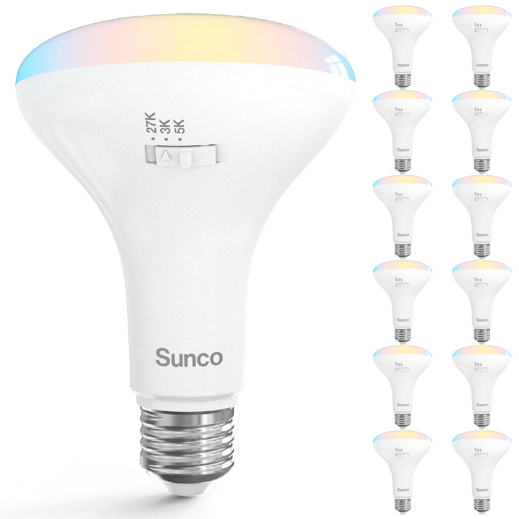 Sunco 12 Pack BR30 Light Bulbs LED, Recessed Can Light Bulbs, Indoor Flood Bulb, 850 LM, 11W (65W Equivalent), 3000K Warm White, Dimmable, E26 Base, for Home, Kitchen, Bedroom UL
