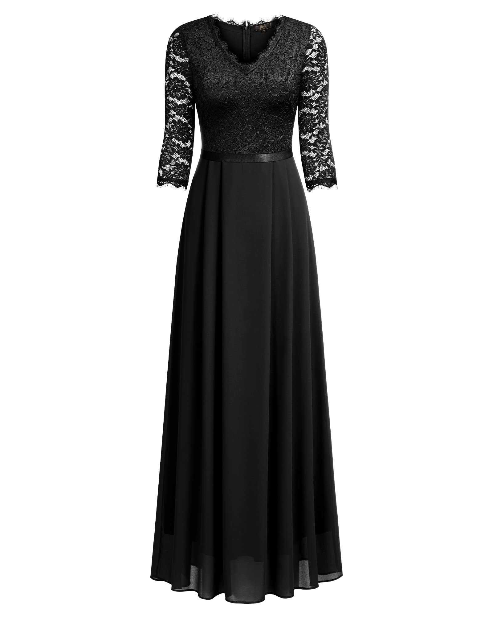 MISSMAY Women's Formal Floral Lace 2/3 Sleeves Long Evening Party Maxi Dress
