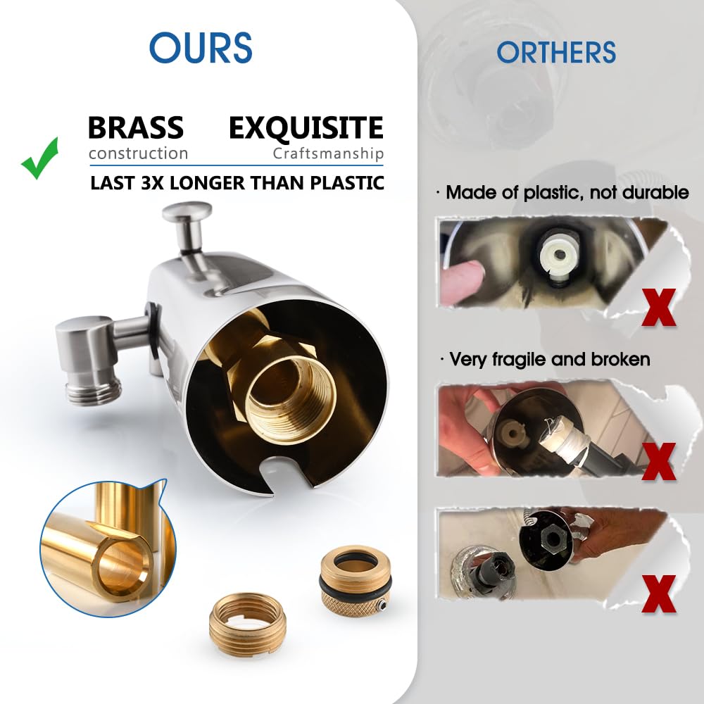 PROOX All Metal Tub Spout with Diverter, 6 Settings Hand held Shower with ON/Off Pause Switch, Bathtub Faucet with Sprayer Brushed Nickel