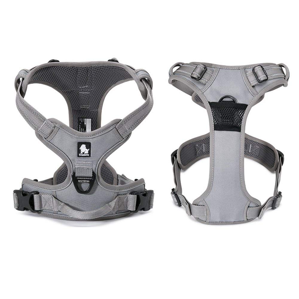 TRUE LOVE Adjustable No-Pull Dog Harness Reflective Pup Vest Harnesses Comfortable Control Brilliant Colors TLH5651(Black,XS)