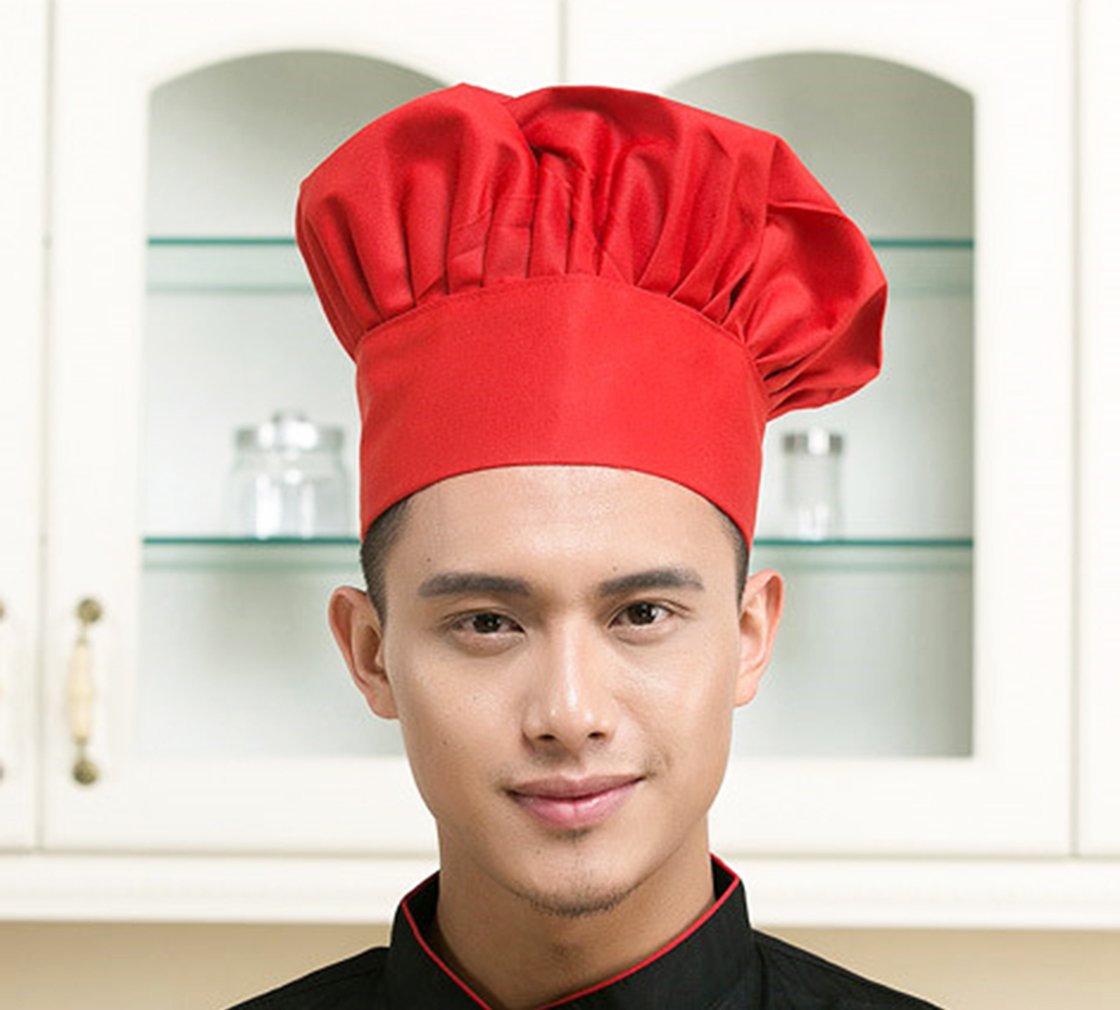 Hyzrz Chef Apron and Hat Set, Adjustable Adult Kitchen Apron With Butcher Hat, Baker Costume Apron with Pocket for Men and Women Father's Gift (Black)