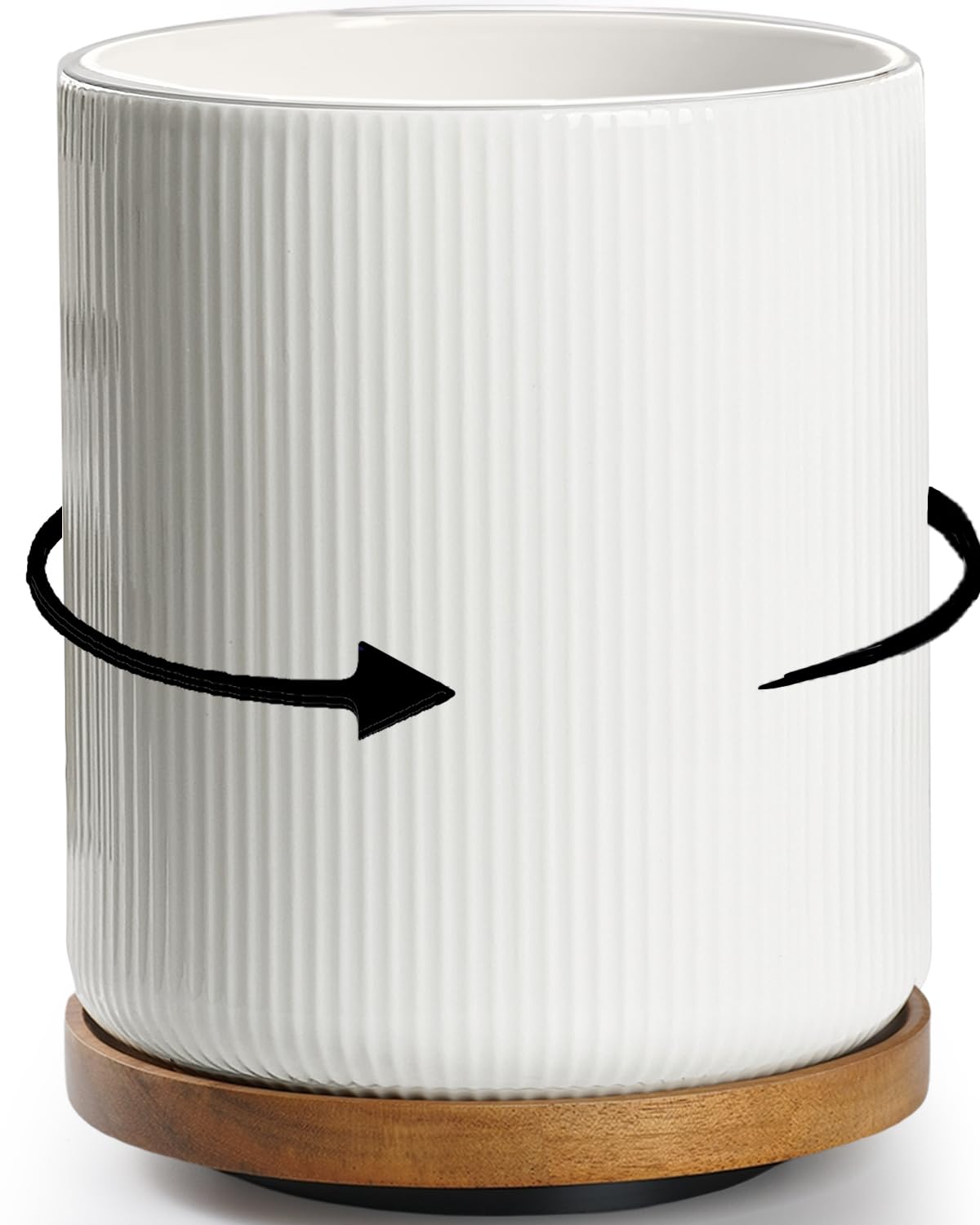 getstar Extra Large Rotating Utensil Holder for Kitchen Counter, 7.2" Ceramic Utensils Crocks Set for Countertop Large & Small Utensil Organizer for Spatula Farmhouse Kitchen Decor