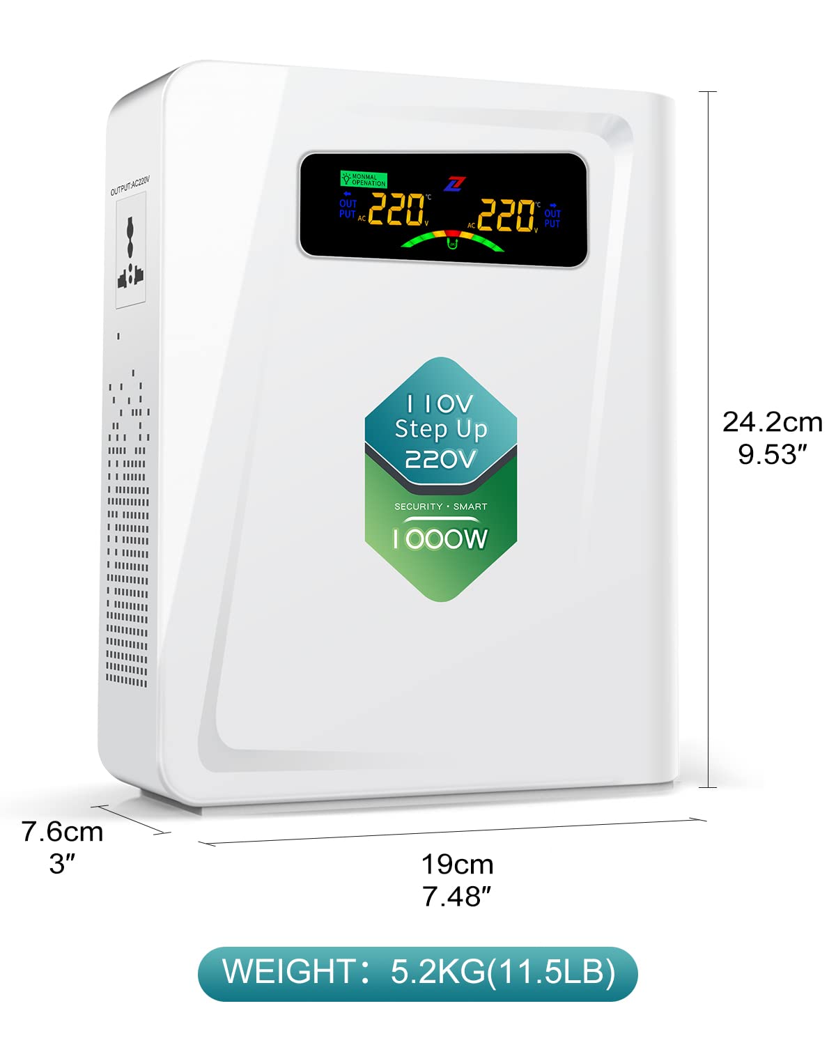 220v to 110v Step Down Transformer 1000W Power Voltage Converters, No Noise, Ten Protection Functions, Suit for Coffee Machines, Rice Cookers and Other US Appliances Used in Europe