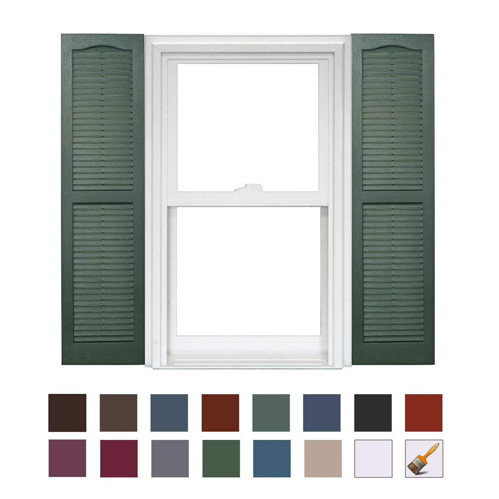 Homeside Open Louver Shutter 1 Pair 14-1/2in. x 25in. 330 Berry - Premium Exterior Vinyl | Classic Slatted Design | Fade-Resistant Color-Through | Easy Installation | Made in USA