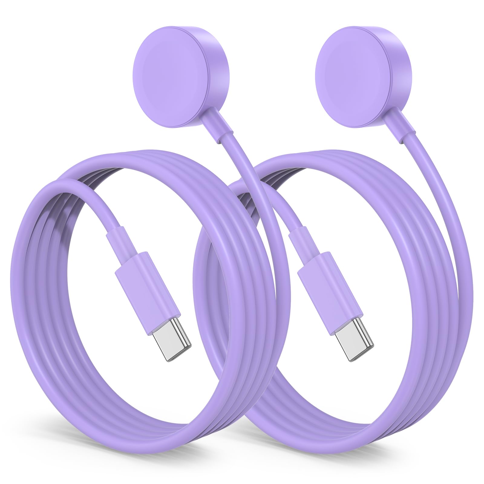 2Pack for Apple Watch Charger Cable, 3FT USB C to Magnetic Wireless Fast i-Watch Charging Cord [Portable], Compatible with iWatch Series Ultra/9/8/7/6/SE/SE2/5/4/3/2 - Black