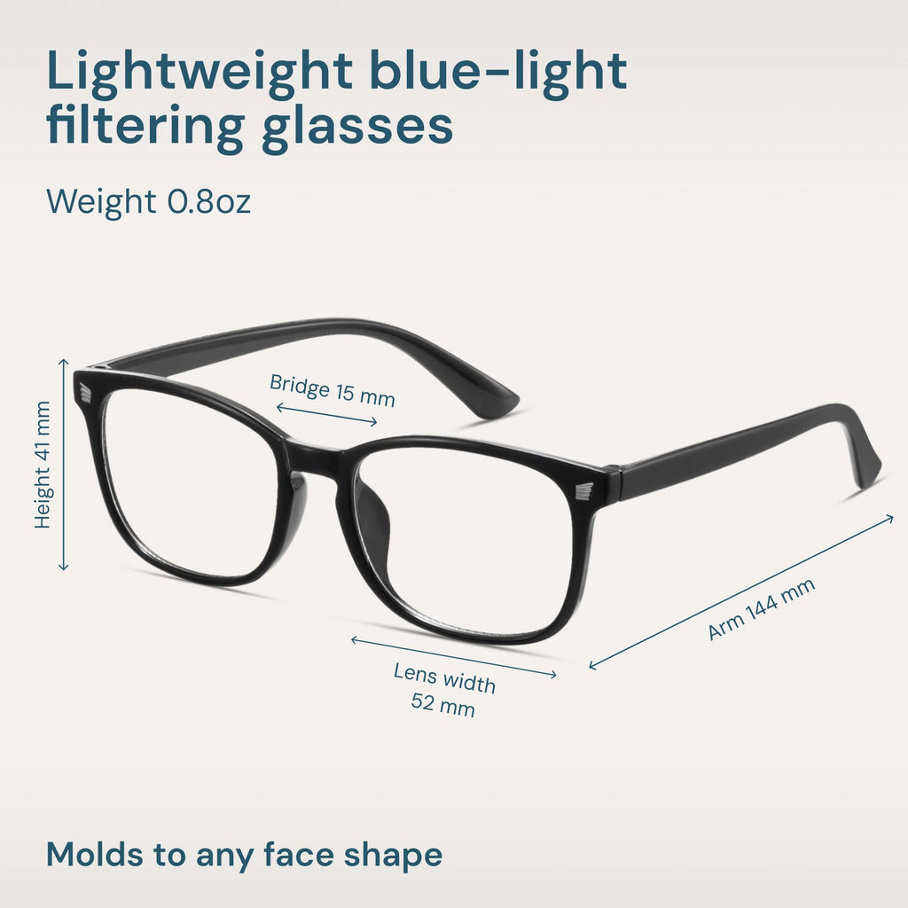 Gaoye Transparent, Clear Blue Light Glasses for Computer & Gaming - Anti UV Ray Lenses, Scratch-Resistant & Comfort Fit