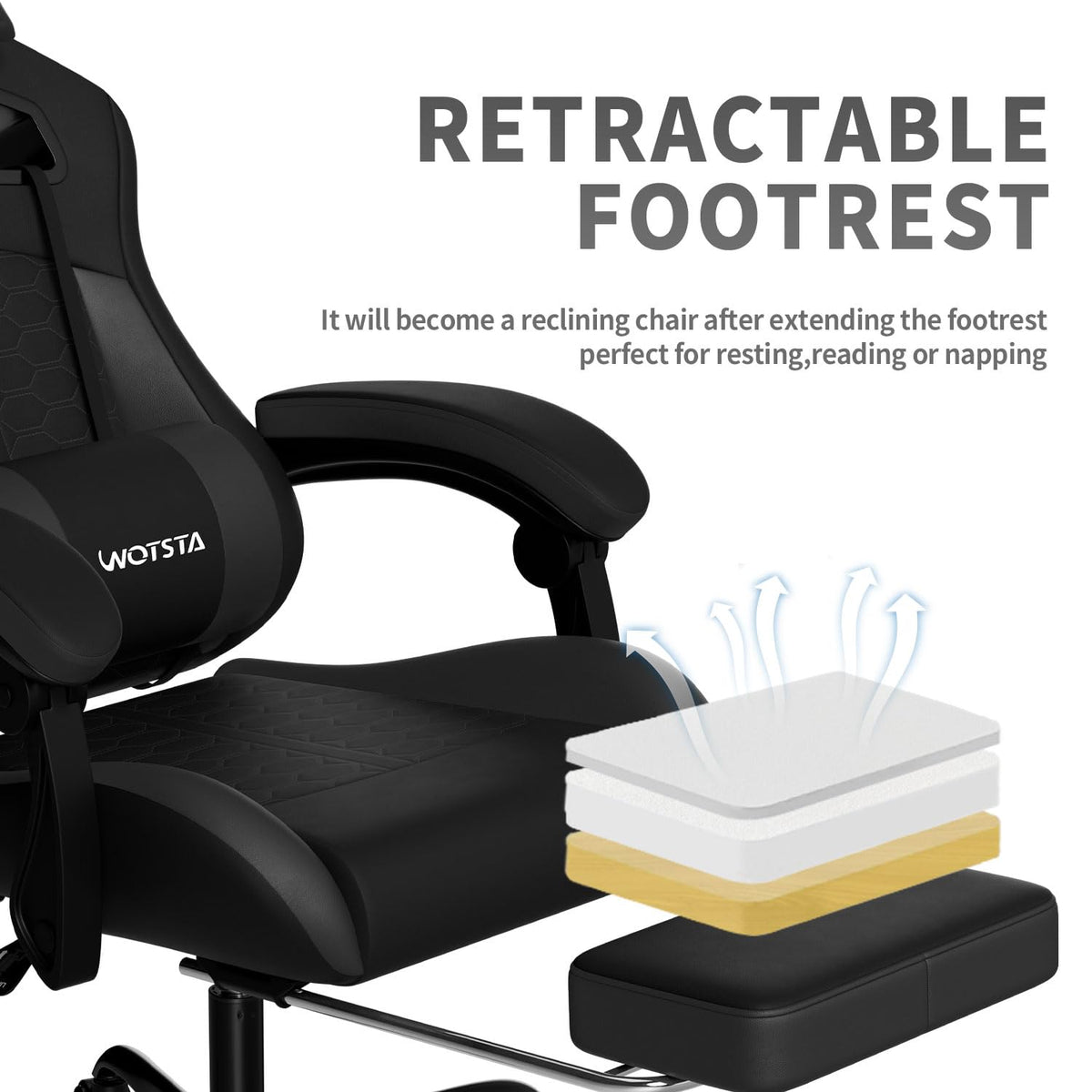 Gaming Chair with Footrest,High Back with Massage Reclining Computer Chair， Big and Tall Racing Gaming Chair Ergonomic Game Chair for Adults PVC Leather (Red)