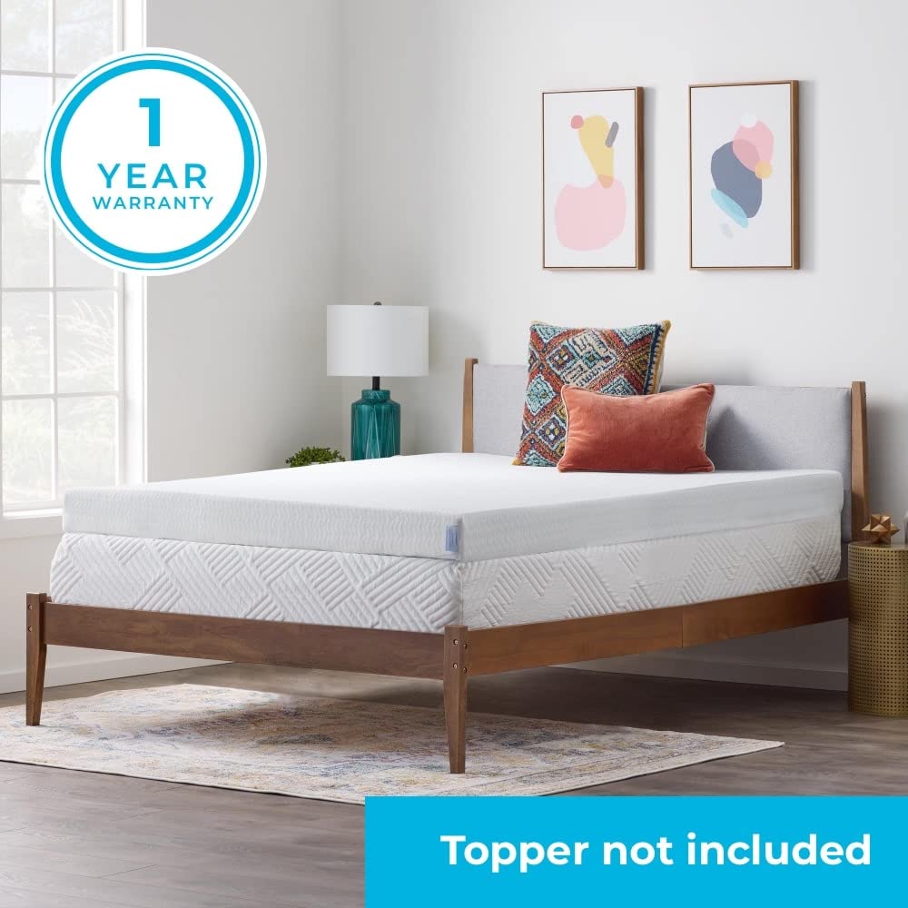 Linenspa 2 Inch Mattress Topper Cover, Full – Machine Washable, Breathable, Non Slip Covering with Zipper for Mattress Topper - Cover Only, White
