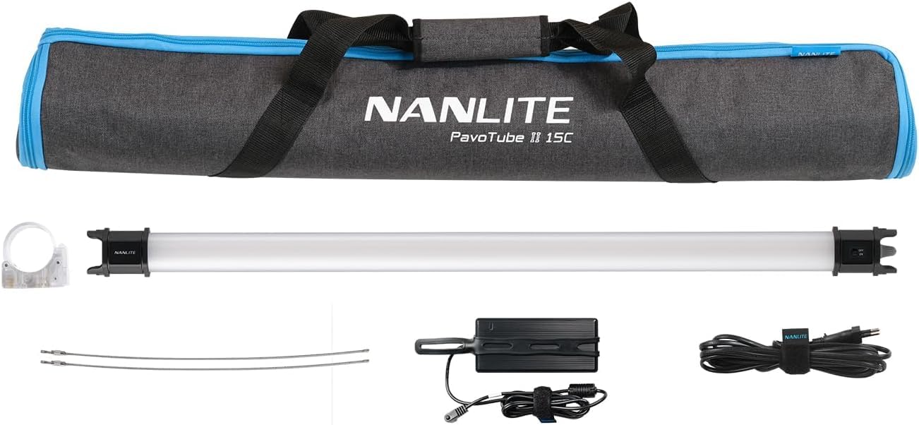 NANLITE PavoTube II 6C LED RGB Tube, 2700K-7500K Ultra-Wide Color Temperature, 2.4GHz Wireless Control Portable Handheld Photography Lighting Stick