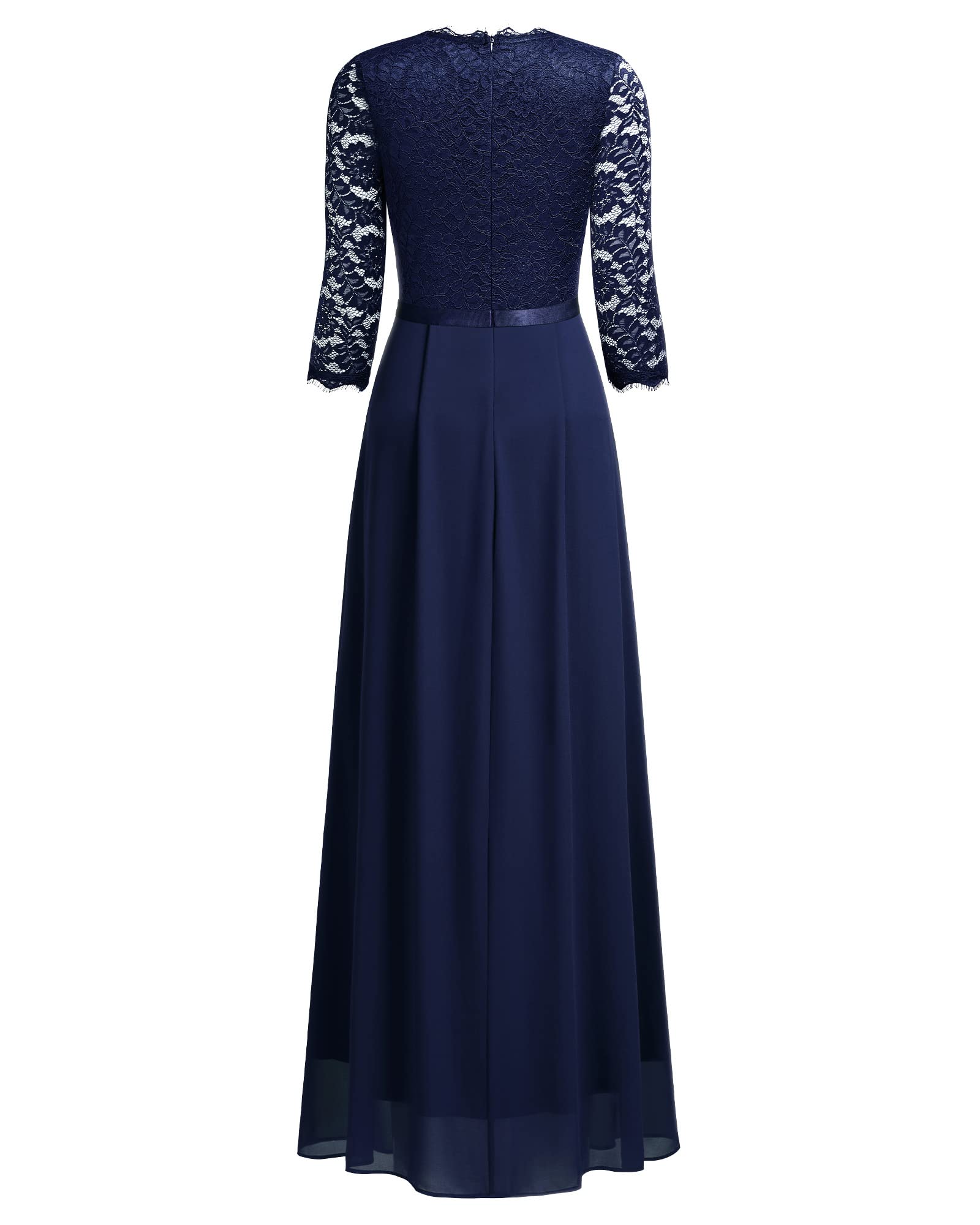MISSMAY Women's Formal Floral Lace 2/3 Sleeves Long Evening Party Maxi Dress