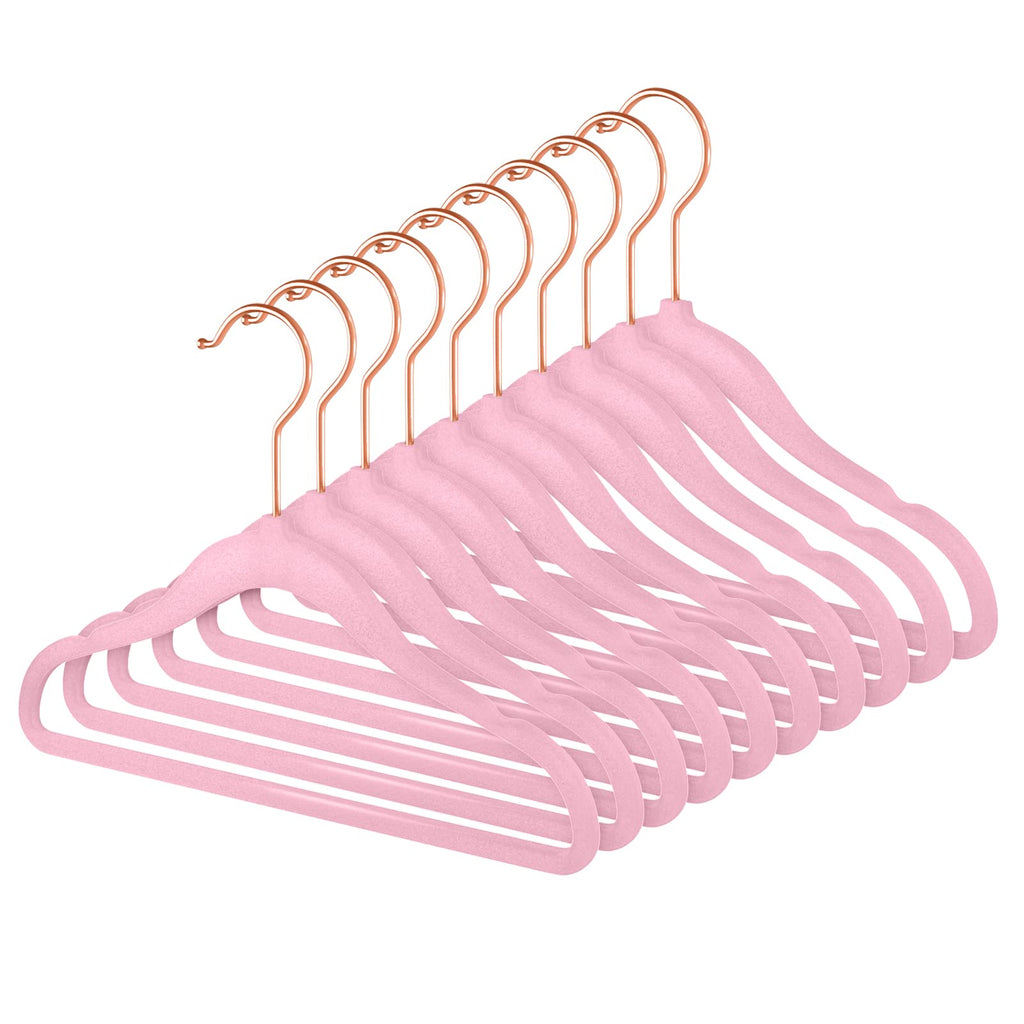MIZGI Baby Velvet Hangers,Non-Slip Kids & Toddler Hangers,11.8 Inch Hangers for Baby Clothes,Pack of 50(Black/Black)