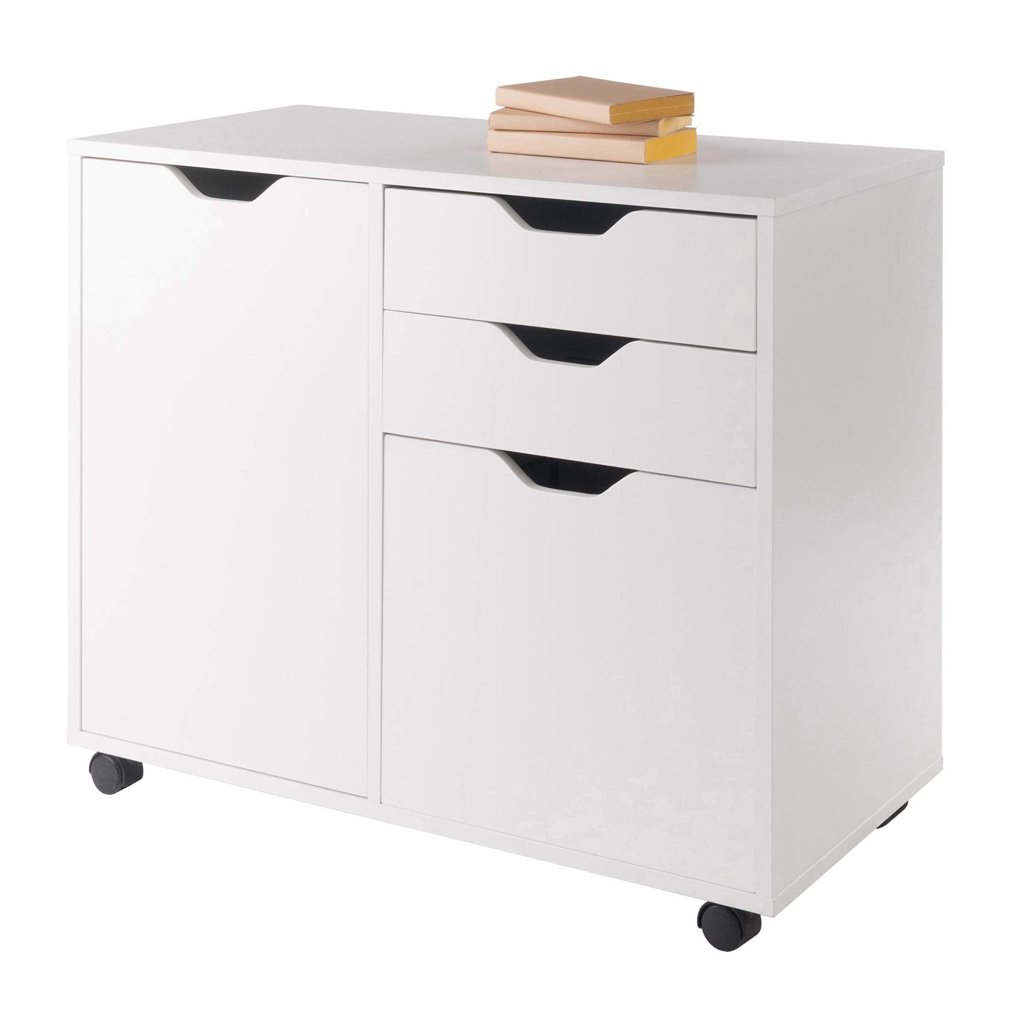 Winsome Halifax Mobile Storage Cabinet with Doors & Drawers, Stylish & Functional Home Storage Cabinet for Filing, Kitchen Organization, Moveable Furniture for Office, Dorms, Apartments