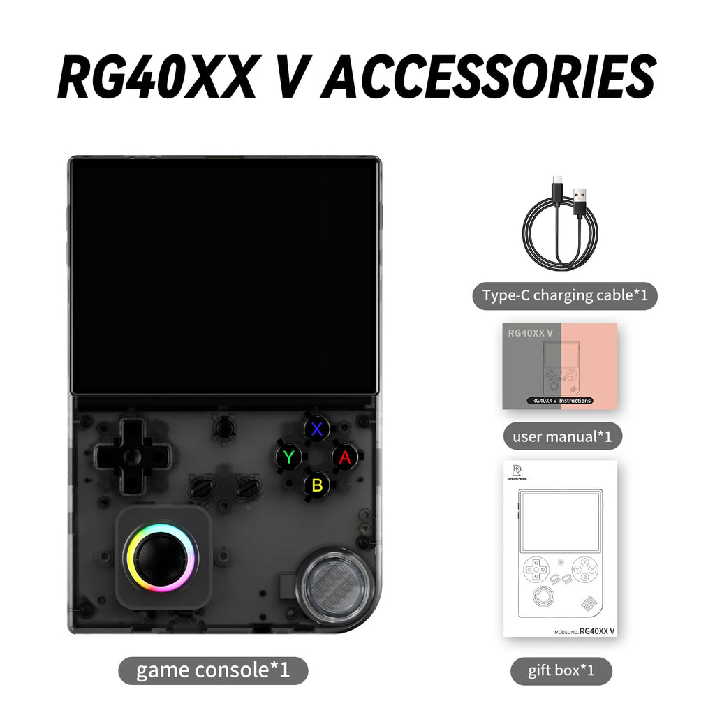 Anbenric RG40XX V Retro Handheld Game Console, 4.0 Inch IPS, Linux OS, 64GB Preloaded Classic Games, H700 Quad-Core, WiFi Bluetooth, Ideal for Travel, Commute, Home & Outdoor Entertainment(Indigo)