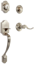 Amazon Basics Front Door Lock Set, Handleset with Shelby Lever, Single Cylinder, Easy to Install, Oil Bronze, Grade-3 Security