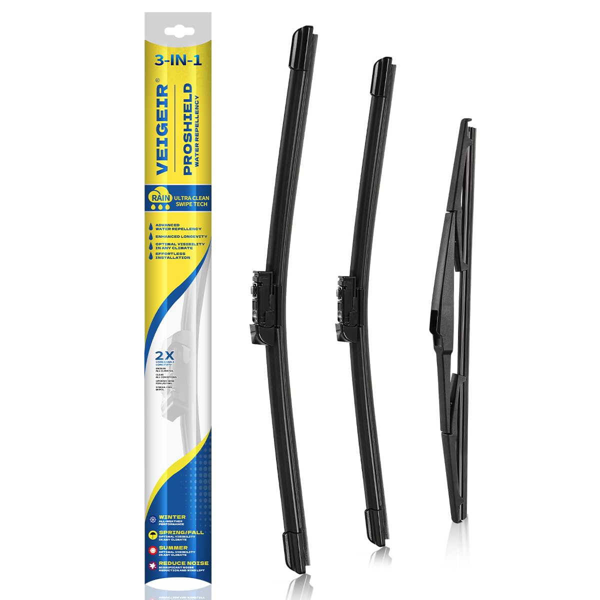 3 Pack Windshield Wiper Blades Compatible with Ford Escape 2008 2009 2010 2011 2012 Original Factory Quality Front Rear Wipers Blade Set for My Car - 20" 20" 12"