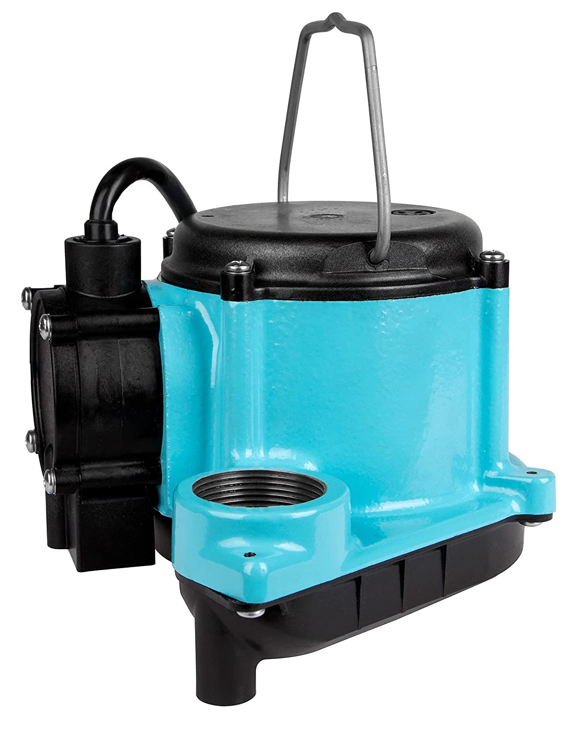 Little Giant 6-CIA 115 Volt, 1/3 HP, 2760 GPH Cast Iron Automatic Submersible Sump Pump with Integral Diaphragm Switch for Sump Systems, 10-Ft. Cord, Blue, 506158