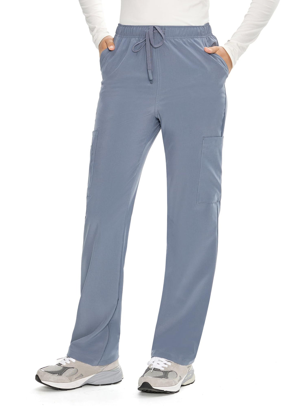 COZYFIT Straight Leg Scrub Pants for Women, Drawstring Soft Stretch, Anti-Wrinkle Women's Scrub Pants with 6 Pockets