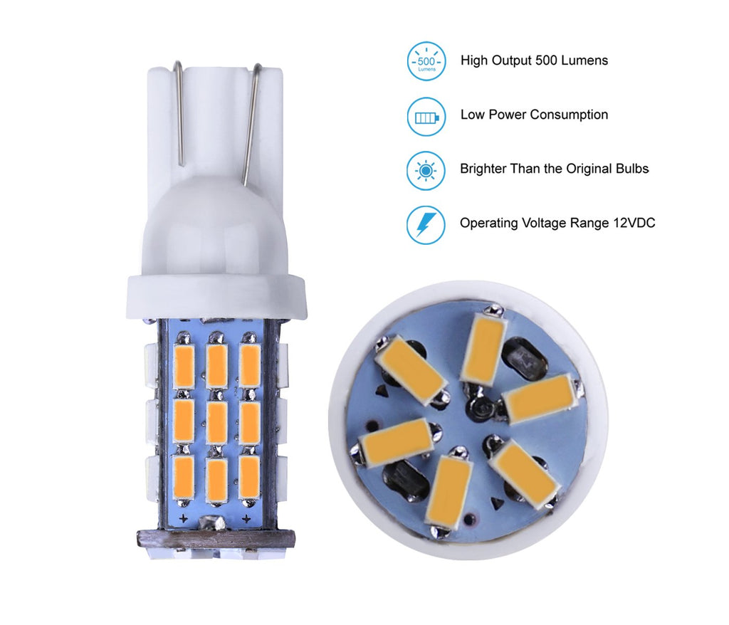 T10 921 194 168 LED Bulbs Cool White 20-Packs, Super Bright 3014 42-SMD LED Replacement 12 Volt RV Camper Trailer Boat Trunk Interior Dome Map License Lights, Backup Reverse Lights