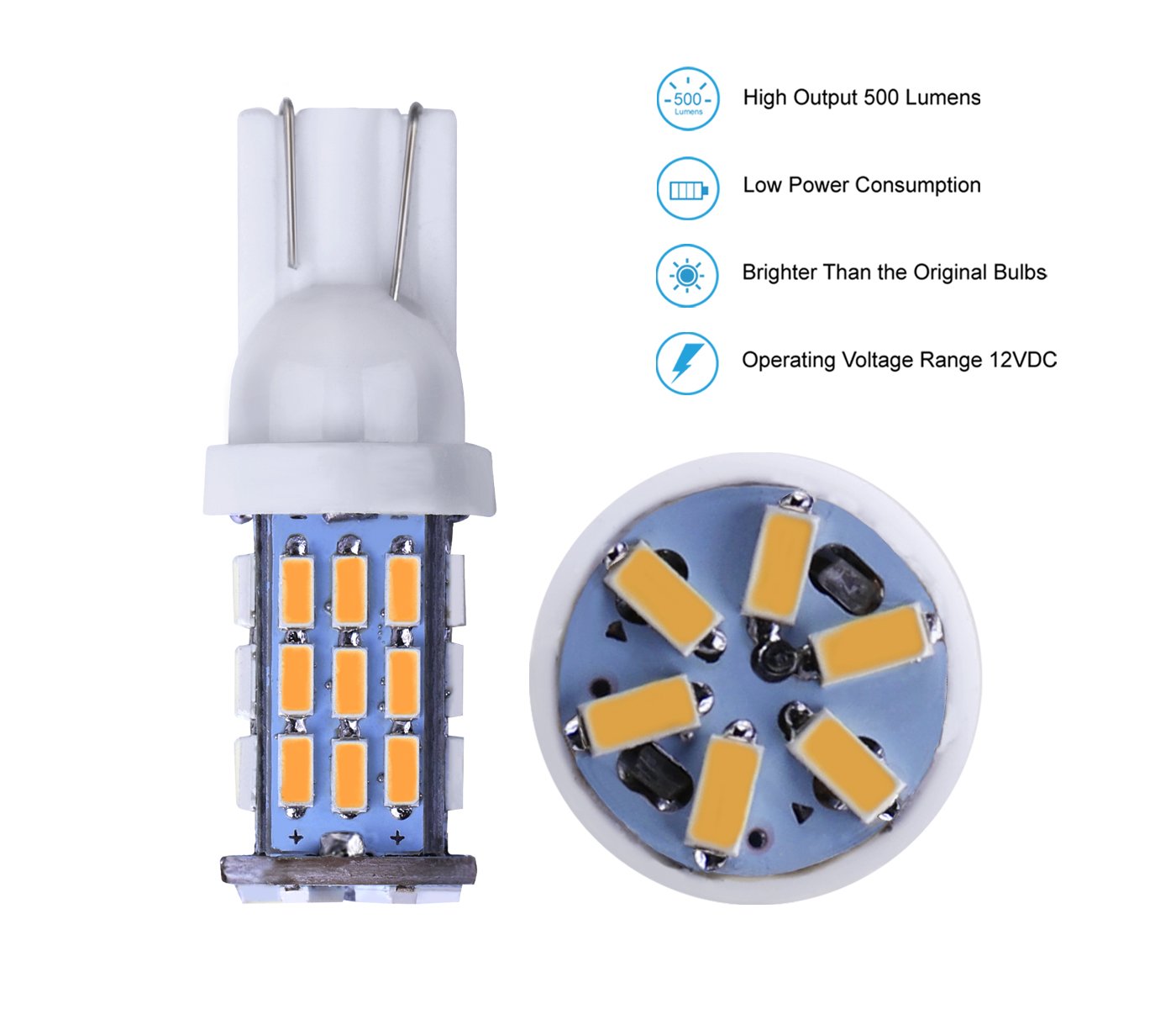 T10 921 194 168 LED Bulbs Cool White 20-Packs, Super Bright 3014 42-SMD LED Replacement 12 Volt RV Camper Trailer Boat Trunk Interior Dome Map License Lights, Backup Reverse Lights