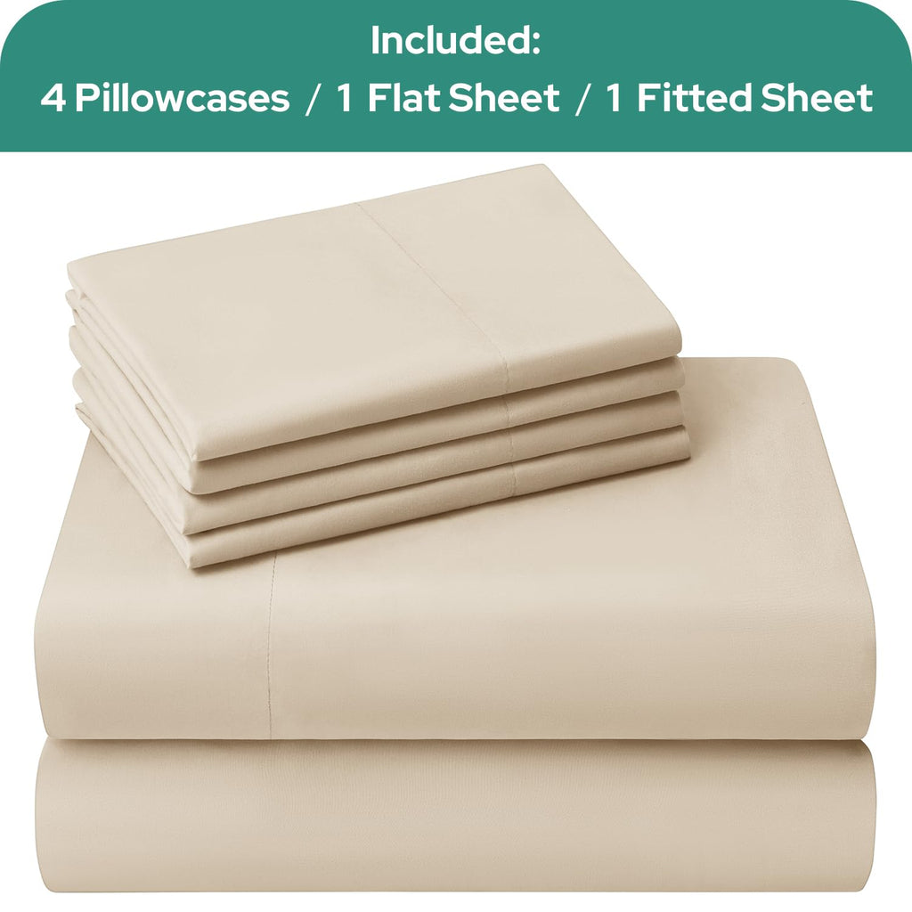 HOMEIDEAS Full Size Bed Sheets - 6 Piece Set (Aqua Blue) - Extra Soft Brushed Microfiber 1800 Bedding Sheets, Deep Pocket, Wrinkle & Fade Free