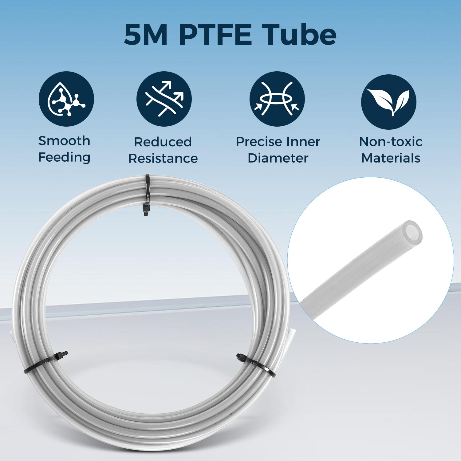 Capricorn Bowden PTFE Tubing 1M XS Series 1.75MM Filament with 2X PC4-M6 & 2X PC4-M10 Pneumatic Fittings & Tube Cutter for Creality Ender 3 V2/ Ender 3/ Ender 3 Pro/Ender 5/ CR-10/10S 3D Printer