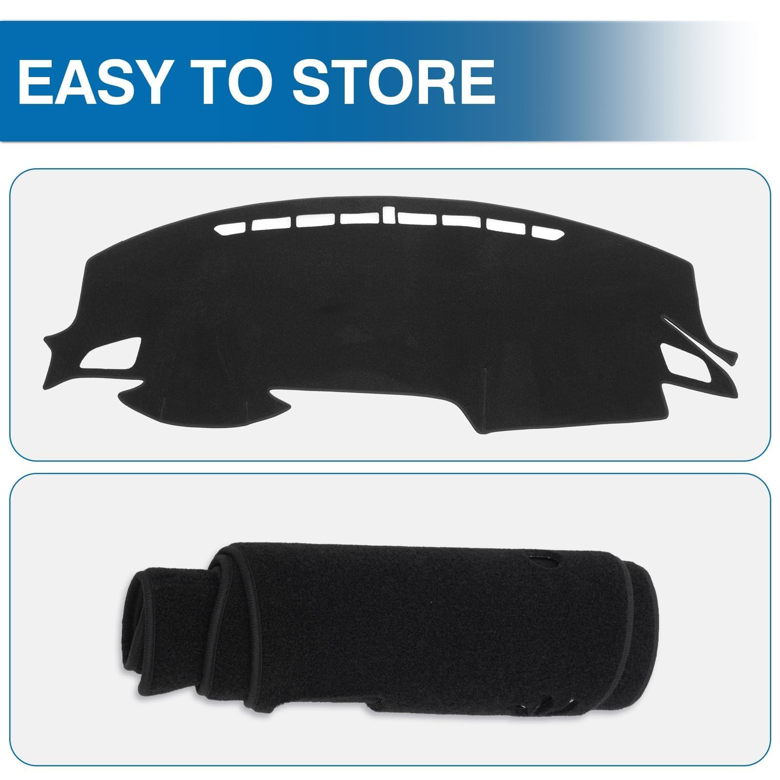 KUST Black Dash Cover for Ford Ranger 1995-2011/Ford Explorer 1995-2001/Mazda B2300 B2500 B3000 B4000 1995-2008/Mercury Mountaineer 1997-2001 Polyester Dashboard Cover Accessories for Ranger