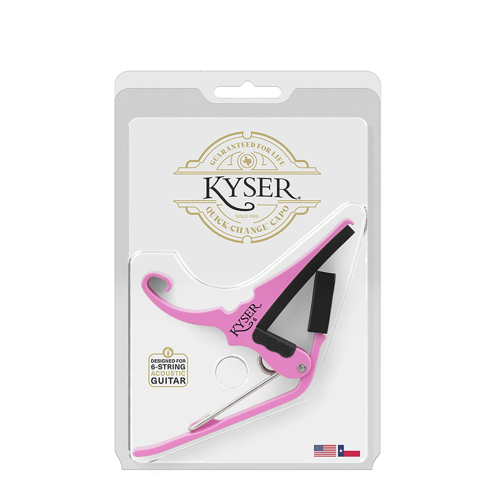 Kyser Musical Products Quick-Change Guitar Capo, KG6ABA, Abalone - For 6-String Acoustic Guitars, Made in USA, Quality, Strong, Lightweight, Quick & Easy Key Changes, Innovative, Perfect Fit