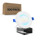 Sunco 100 Pack 4 Inch LED Recessed Lights, Canless Ceiling Light Slim, 650 LM, 10W, Selectable CCT 2700K/3000K/4000K/5000K/6000K, Dimmable, Wafer Thin, with Junction Box ETL.