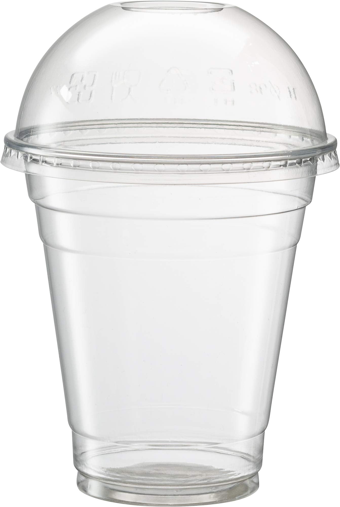 Crystal Clear PET Cups for Iced Coffee,Milkshake, Cold Drinks, Slush, Smoothy's, Slurpee, Ice cream, Dessert, Party's, Plastic Disposable Cups (50, 12 oz)