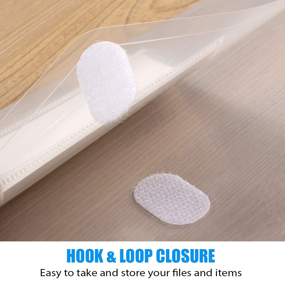 Sooez 5 Pack Plastic Envelopes Poly Envelopes, Clear Document File Folders US Letter A4 Size File Envelopes with Label Pocket for School Home Work Office Organization, Clear
