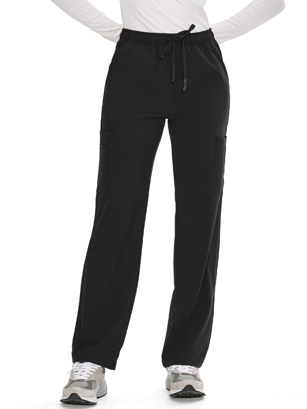 COZYFIT Straight Leg Scrub Pants for Women, Drawstring Soft Stretch, Anti-Wrinkle Women's Scrub Pants with 6 Pockets