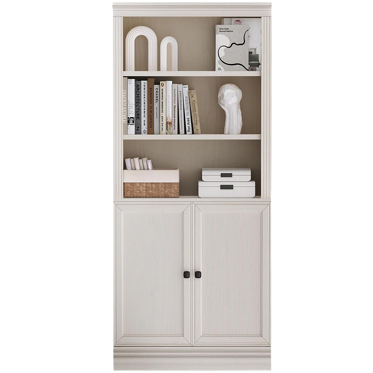 JAHRSTIM Halston Bookshelf, 5-Tier Tall Deep Storage Shelf, Adjustable Open Shelving Unit Closet Organizer and Storage for Living Room Home Office Bedroom, Modular Deep Bookcase Bookshelves