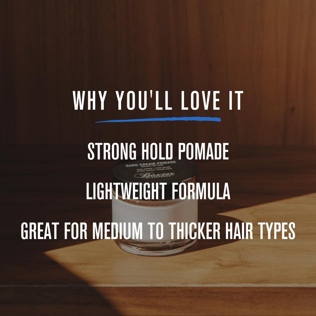 Baxter of California Hard Cream Pomade for Men | Natural Finish | Firm Hold | Hair Pomade