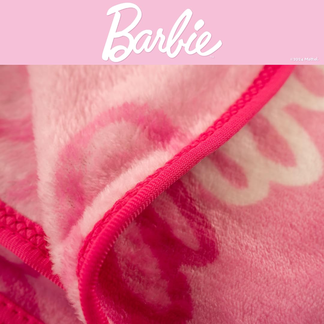 Barbie Kids Bedding Super Soft Cozy Silk Touch Throw, 40 in x 50 in, (Officially Licensed Product) By Franco