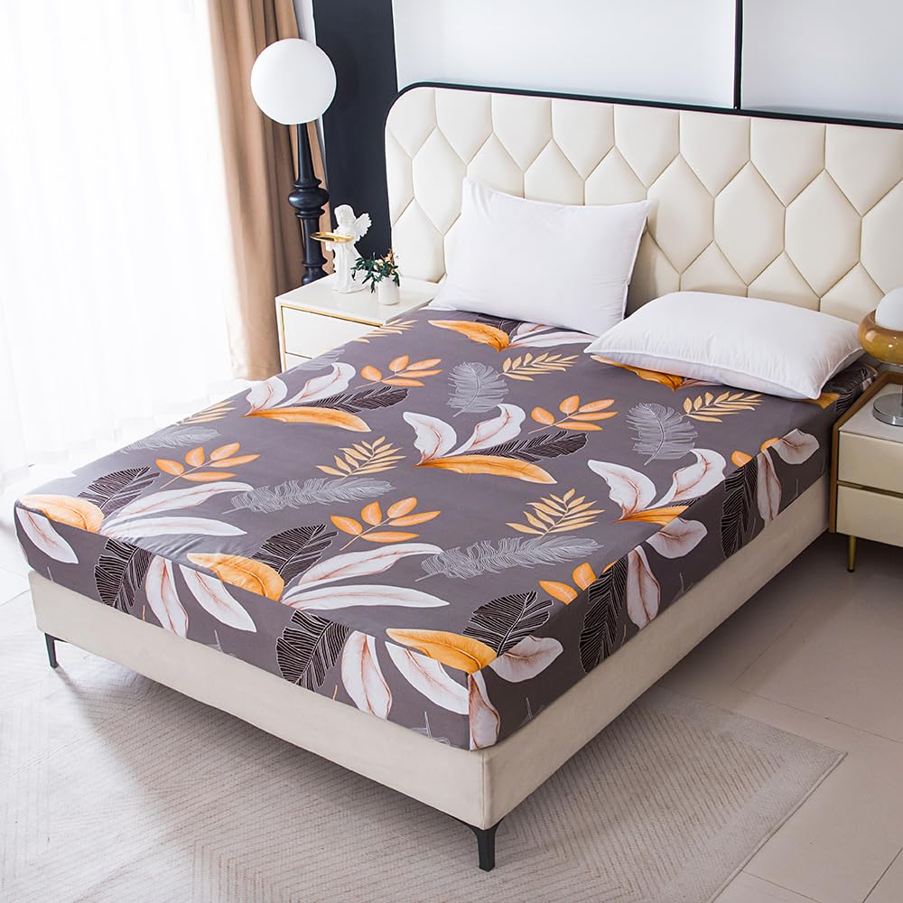 Bedding Fitted Sheet with Deep Pocket,3D Pattern Printed Fabric Bed Sheets (Black Butterfly,Twin)