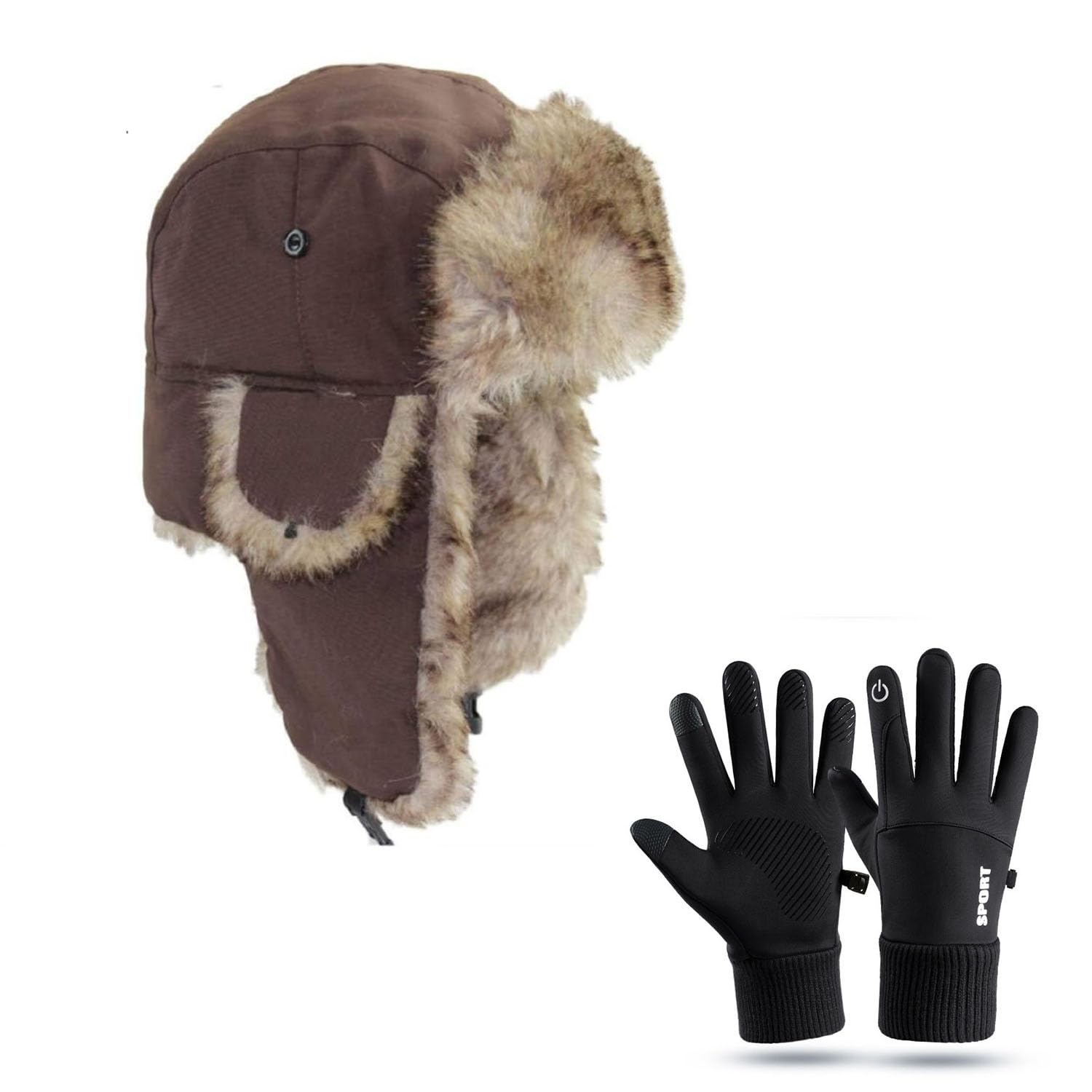 ASWER Trapper Warm Russian Trooper Hat Winter Skiing Cap Women Men Windproof