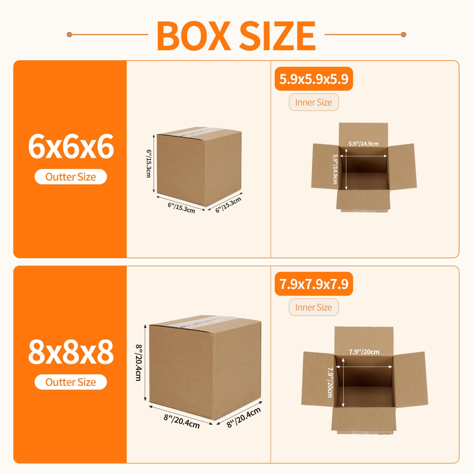 Hoikwo 40 Pack 4x4x2 Shipping Boxes for Small Business, Black Packaging Cardboard Boxes, Moving Mailing Packing Box