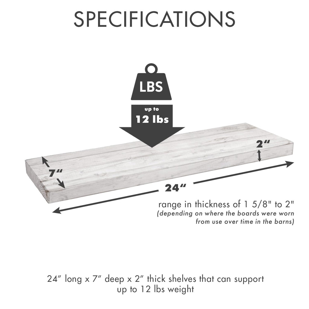 Urban Legacy Reclaimed Barnwood Planks | Floating Shelves for Wall w/Flush Mount Shelf Bracket Set Included | Set of 2 (Coffee Bean, 18"x 4.5"x 2")