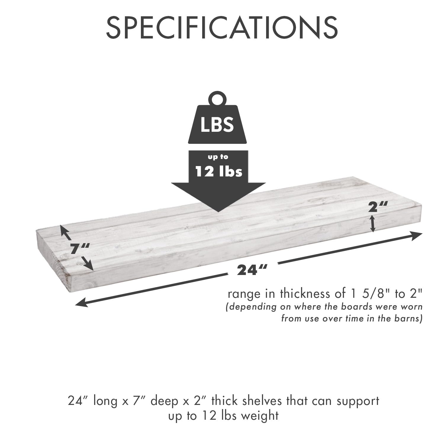Urban Legacy Reclaimed Barnwood Planks | Floating Shelves for Wall w/Flush Mount Shelf Bracket Set Included | Set of 2 (Coffee Bean, 18"x 4.5"x 2")