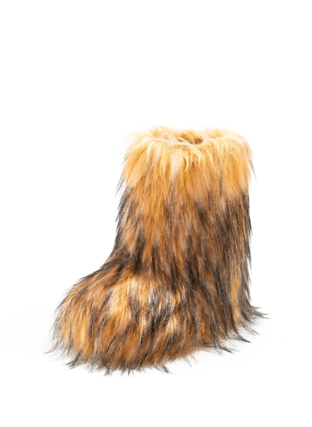 IXU Women's Faux Fur Boot Furry Fluffy Round Toe Suede Snow Winter Women Boots Comfy Plush Warm Short Outdoor Indoor Flat Shoes Mid-Calf Boots