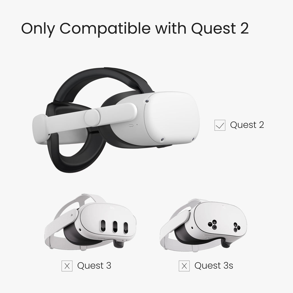 KIWI design K2 Comfort Head Strap Accessories Compatible with Oculus/Meta Quest 2, Elite Strap Replacement for Enhanced Support of VR Headset, NOT for Meta Quest 3/3S