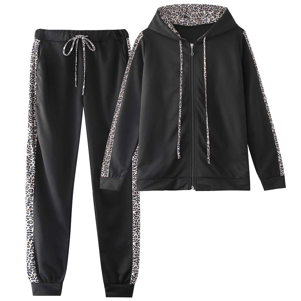 amropi Women's 2 Piece Tracksuit Sweatsuits Sets Hoodie Sweatshirt and Jogging Sweatpants Suit