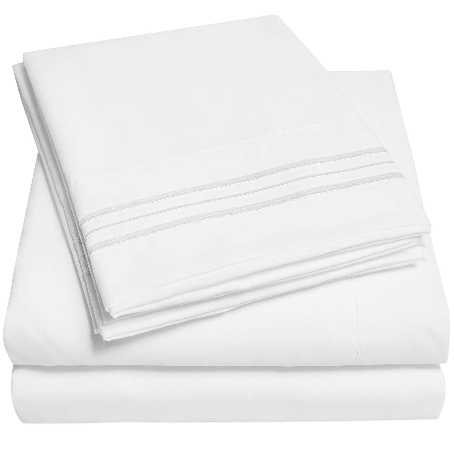 1500 Supreme Collection Extra Deep Pocket Sheets Set - Luxury Soft Bed Sheets, Wrinkle Free, Bedding, Over 40 Colors, 21 inch Extra Deep Pocket, Twin, Black