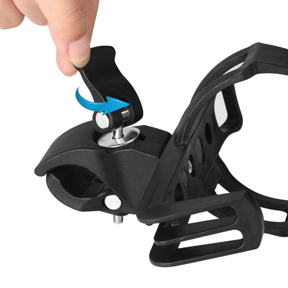 Accmor Bike Water Bottle Holders No Screws, Universal Bike Cup Holder, 360 Degree Rotatable Bike Water Bottle Cage, Water Bottle Holders for Kids Bike Adult Bike, Black