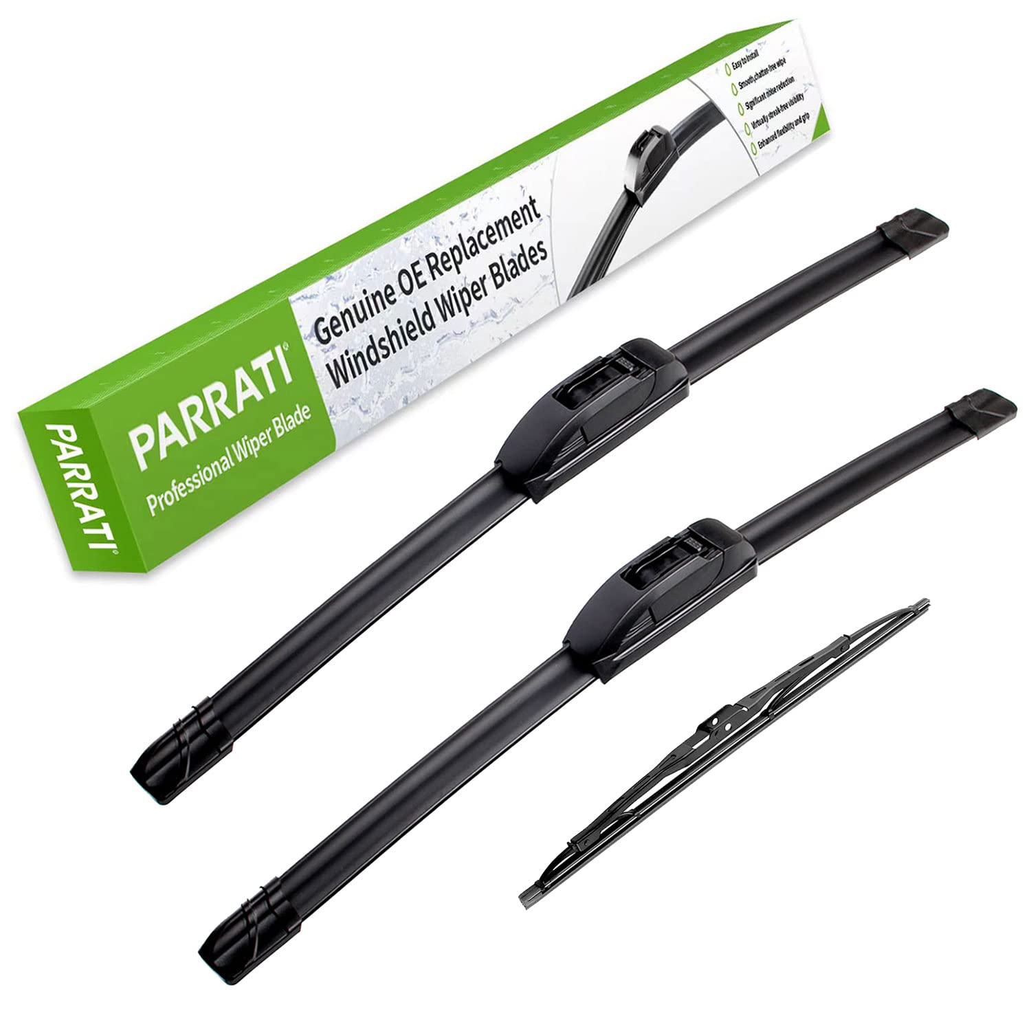 PARRATI® Windshield Wipers for Jeep Wrangler 2007-2017/Wrangler JK 2008-2018,15"+15" Front and 13" Rear,OEM Replacement Wiper Blades,Quiet & Streak-Free(Set of 3)